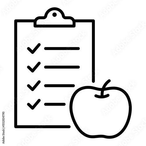 Conceptual icon of nutritional planning and diet tracking. Symbolizes healthy eating, wellness goals, and food awareness.