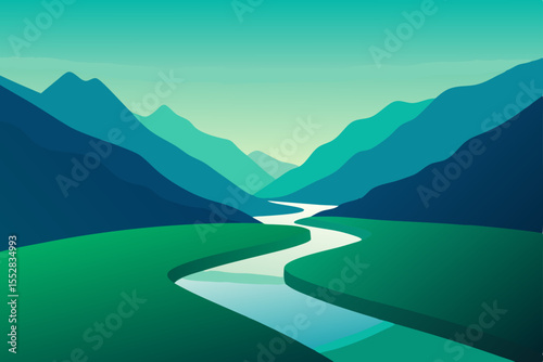 mountain landscape with lake