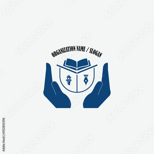3333 educational logo school college university learning institute book academy organization