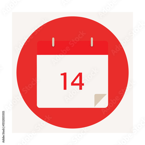 Valentine's Day Marked on Calendar Template