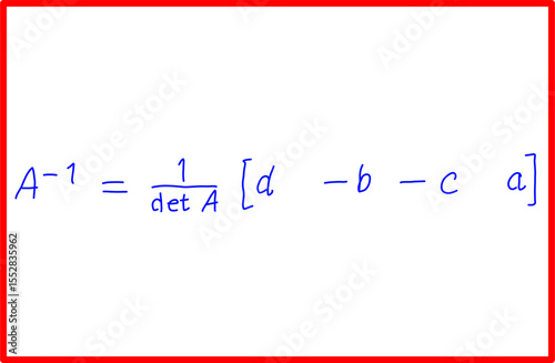 2x2 matrix inverse math formula, matrix algebra