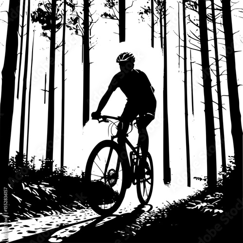 silhouette of a cyclist