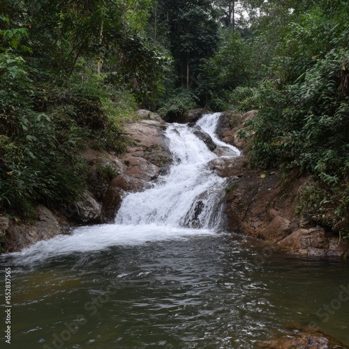 Raging waterfall action jungle retreat hdr nature photography scenic view
