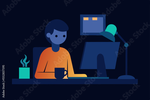 man working on laptop