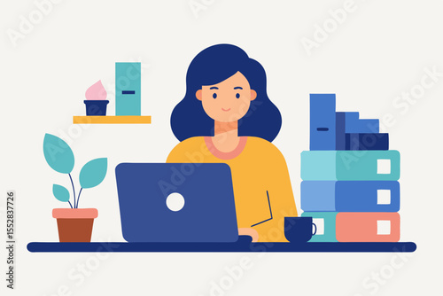 business woman working on laptop