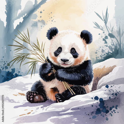 Panda with Bamboo