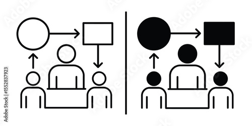 Comparison Diagram: A stylized comparison of two scenarios, presented in a clean and concise visual, illustrating distinct processes or concepts with clear symbolism.