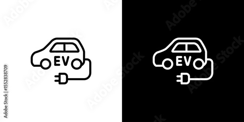 EV自動車・電気自動車のアイコン サステナブル
