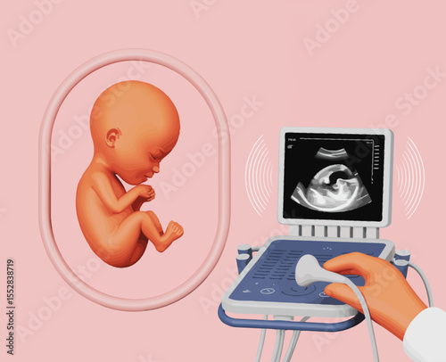 Pregnancy Ultrasound Illustration