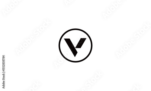 Modern Letter V Logo in Circular Frame