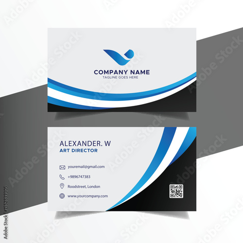 red and white modern business card design template
