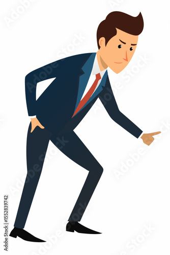 Businessman in a suit running on the road, symbolizing success and a dynamic pursuit of goals
