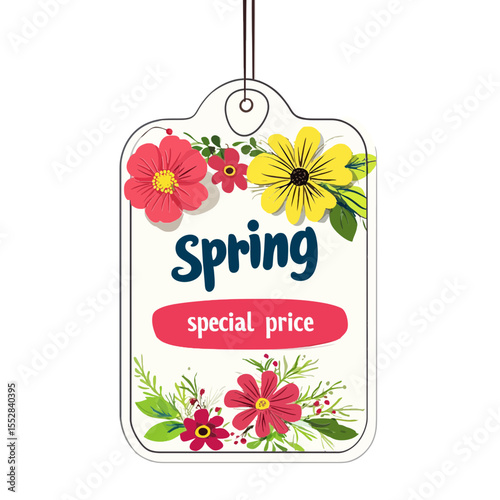 This "Spring Special Price" tag with colorful flowers is perfect for e-commerce sites, blogs, or promotional materials for seasonal sales and springtime offers.

