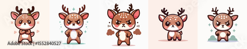 cute deer vector angry expression