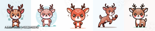 cute deer vector angry expression