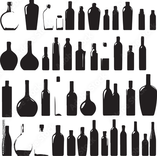 set of wine bottles