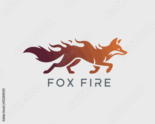 Fox fire logo illustration