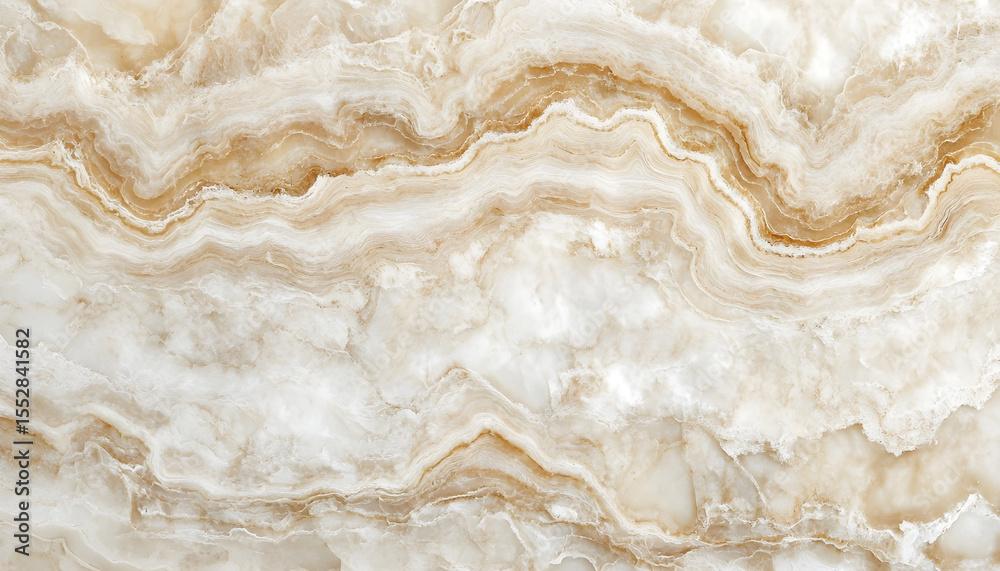 Obraz premium Natural travertine stone with light creamy beige layers in macro flatlay view
