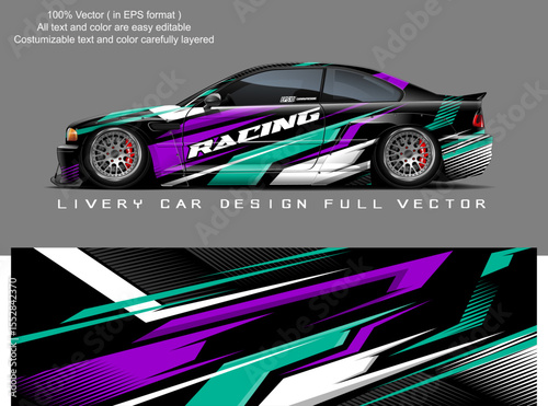 car livery graphic vector. abstract grunge background design for vehicle vinyl wrap and car branding