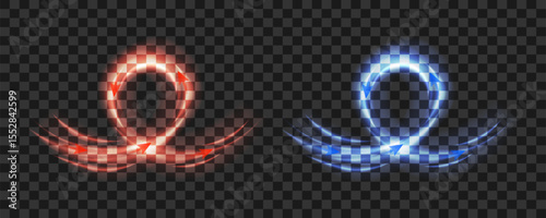Air flows of different temperatures with indicator elements. Abstract lighting effects for visualization of air conditioners, ventilation systems, HVAC presentations