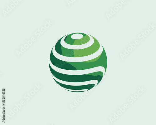 Green Abstract Globe Icon