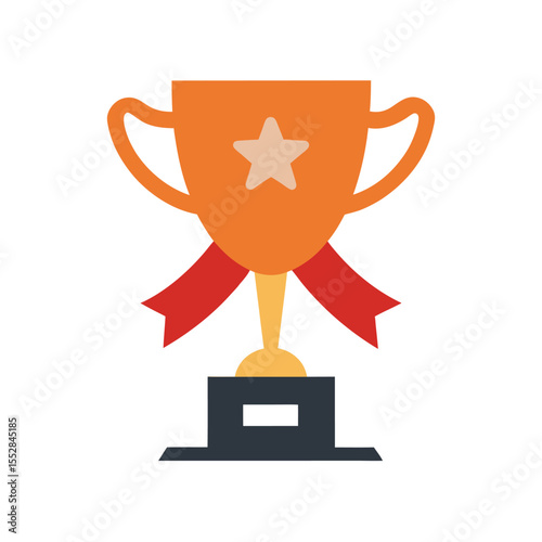Trophy with Ribbon Arms Celebrating Victory and Recognition