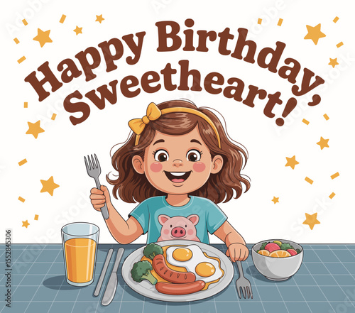 Birthday Breakfast for Little Girl