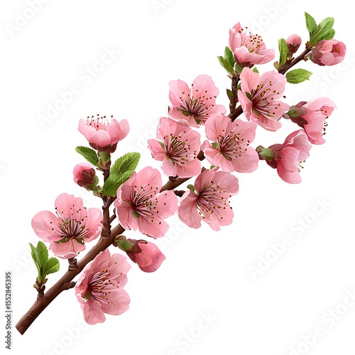 Delicate blossom branch softly painted beauty