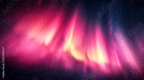 Ethereal pink aurora borealis shimmering over starlit sky