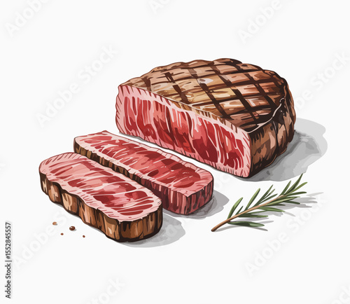 Grilled Steak Drawing