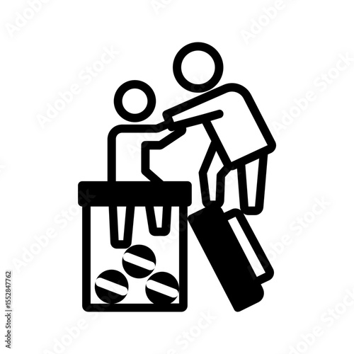 Vector multi color icon for Addiction treatment
