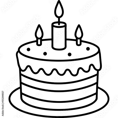 Minimalist Birthday Cake Outline