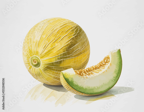 Fresh Melon Slice with Whole Fruit