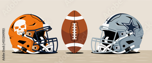Football Helmets and Ball