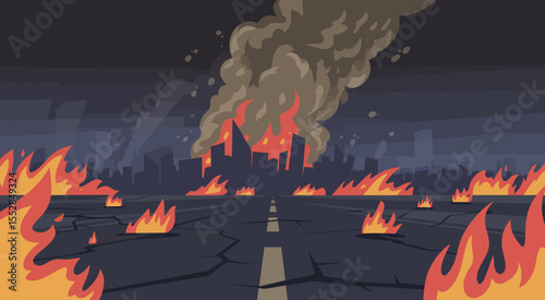 Burning City Apocalypse Scene