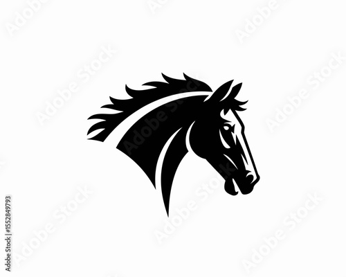 Black Horse Head Logo