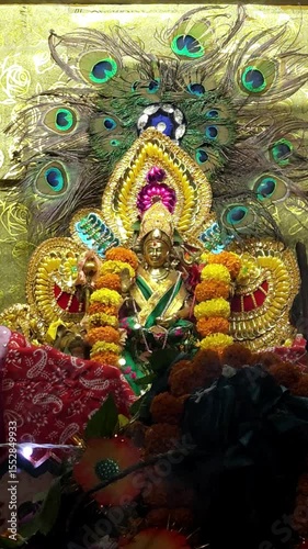 Traditional Hindu fire ceremony with sacred statues, symbolizing devotion during Diwali or other spiritual festivals. spiritual vertical background.