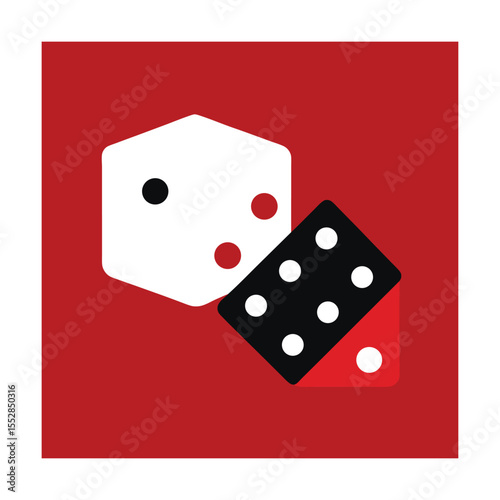 Minimal Dice and Card Icons Vector Template