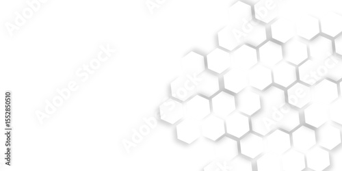Abstract technology background with hexagons. modern geometric hexagon shape Poster, wallpaper, Landing page. geometric hexagonal, triangle, shape. Vector illustration. can be used in cover design.