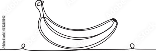 Banana Line Art Vector Illustration for Fruit Lovers and Tropical Themes