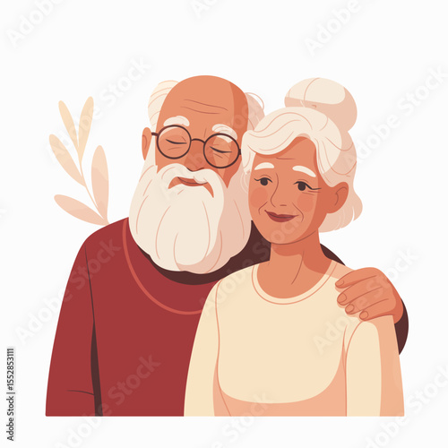 Elderly Couple Smiling Together