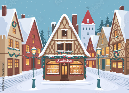 Winter Town Street