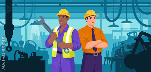 Construction Workers in Factory