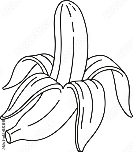 껍질 깐 바나나 라인 드로잉
Banana line art for coloring