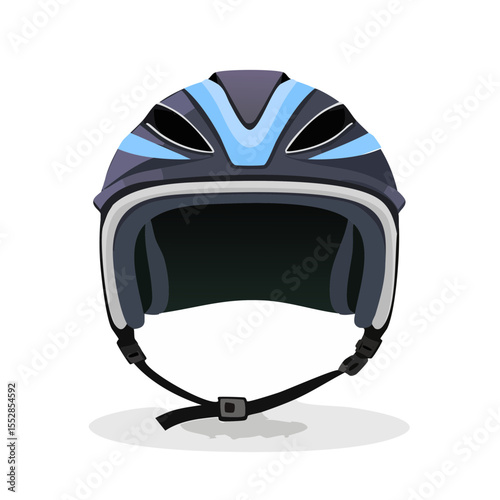 Stylish and Safe: Illustration of a Blue and Gray Bike Helmet for Cycling Enthusiasts