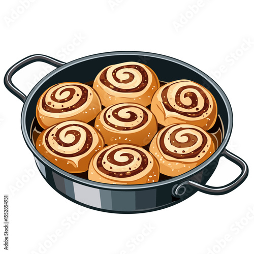 Delicious Cinnamon Rolls Baking in a Pan