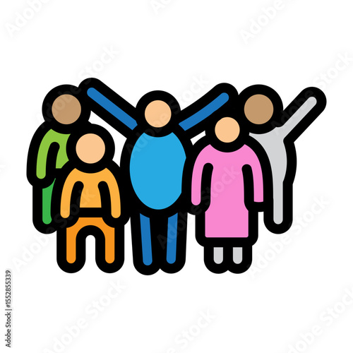 Group of People Vector Filled Icon Design