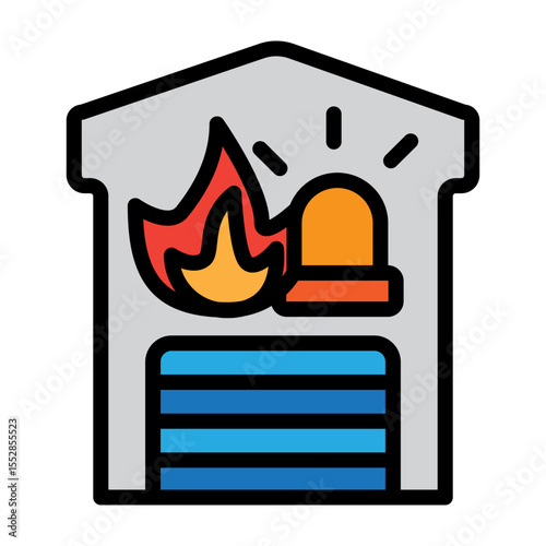 Fire Department Vector Filled Icon Design