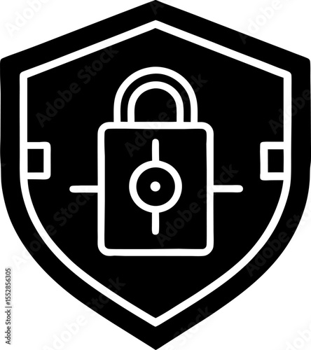 lock icon on metal internet button