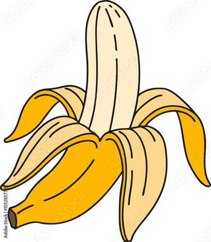 껍질 벗긴 바나나 벡터 이미지
Peeled Banana Vector Image